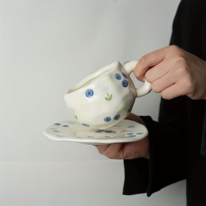 Reusable Handcrafted Ceramic Cup - Perfect for Coffee, Tea, and Breakfast (Hand Wash Only)