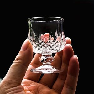 1.69oz 1pcu002F6pcsu002F12pcs Butterfly Gobletu002FDiamond Goblet, White Wine Glass, Liquor Glass, Mini Shot Glass, Creative Vintage Engraved Glass, Mini Fruit Wine Glass, Exquisite Stemmed Dessert Wine Glass, Aesthetic Shot Glass