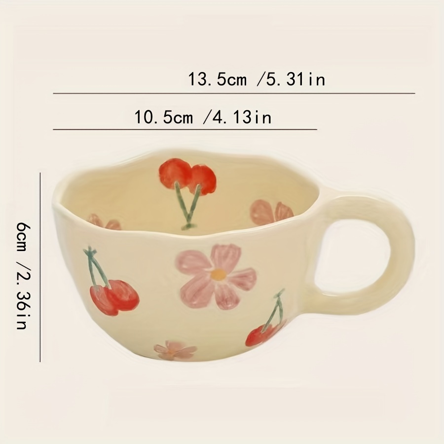 8.5oz Milky Yellow Ceramic Tulip Mug - Hand Pinched Irregular Coffee Cup, Matcha Tea Cup, Oatmeal Cup, Small Flower Breakfast Cup, Reusable for Home, Office or Cafe, Gift for Birthdays, Christmas, Halloween, Easter, Youngster's Day - Image 5