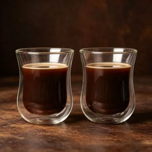 1u002F2pcs Double-Layer Insulated Beauty Milk Coffee Cup - High Borosilicate Transparent Glass for Tea, Water, And Juice